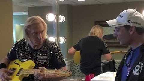 BACK STAGE WITH JOE WALSH!  Custom Guitar Presentation from us to Mr. Walsh