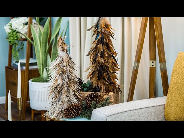 DIY Feather Christmas Tree cone - Craft My World