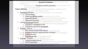 Geostatistics - Spatial Prediction