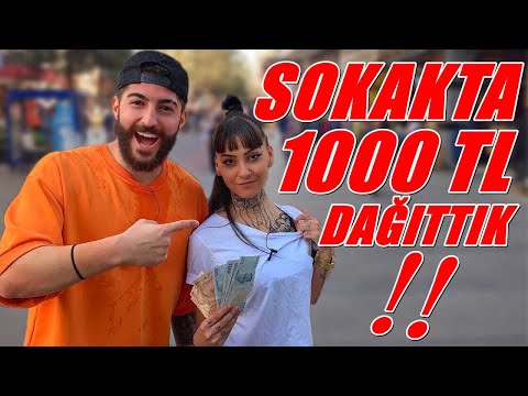 SOKAKTA 1000 TL PARA DAĞITMAK !!