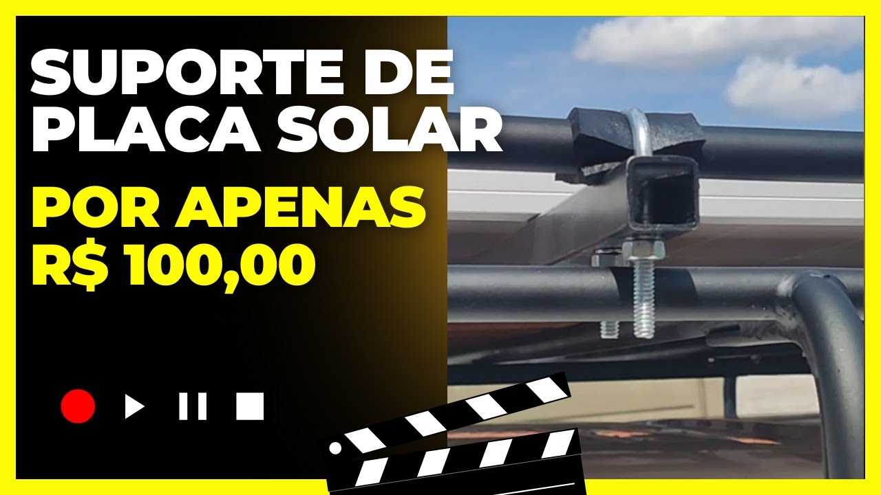 MELHOR E MAIS BARATO SUPORTE DE PLACA SOLAR PARA KOMBI