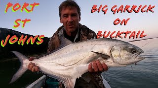 Light tackle spin fishing with bucktail for big Garrick/Leervis in Port St Johns (Umzimvubu) river.