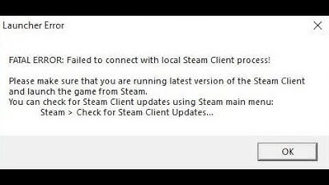🚱 Fatal error failed to connect to local Steam Client process fix