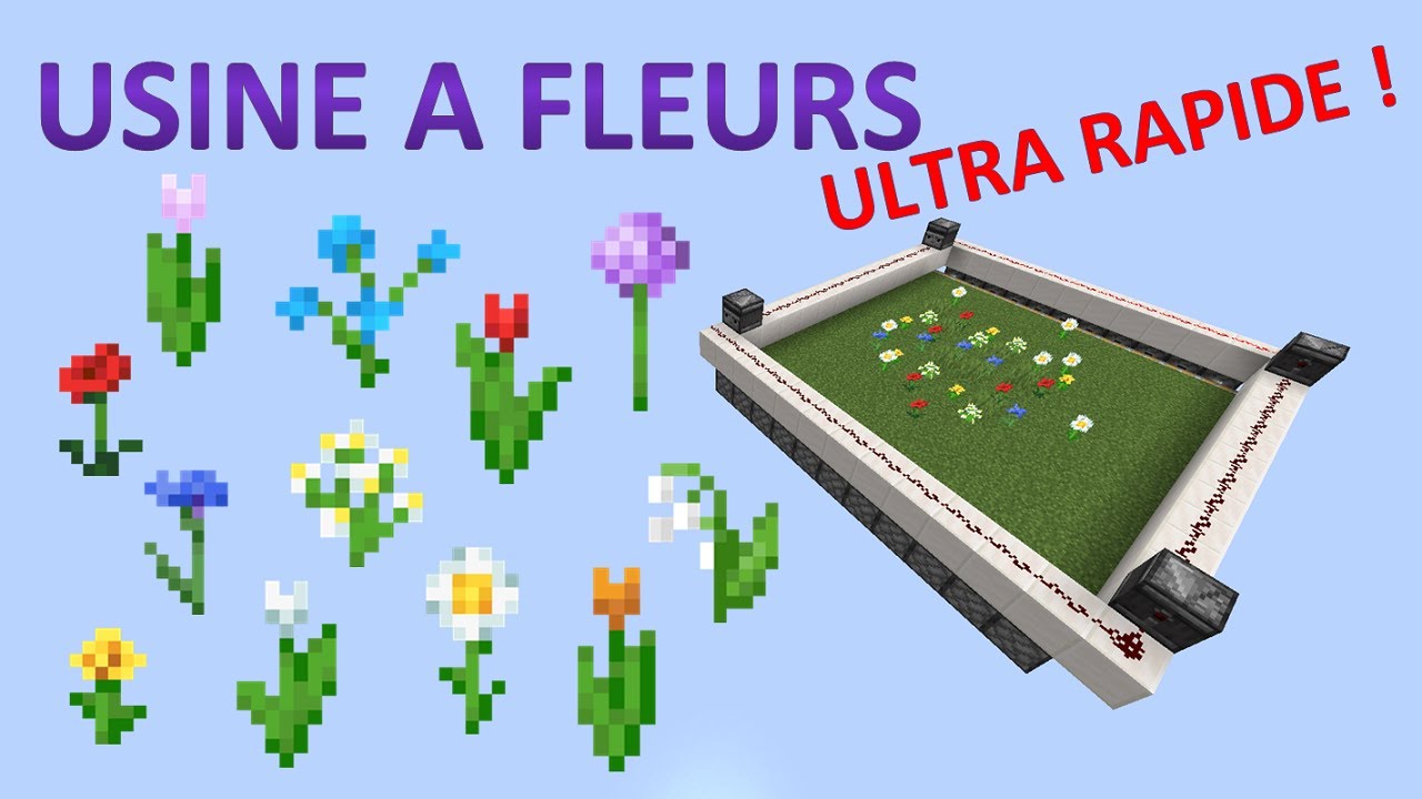 Usine à Fleurs Ultra Rapide 🛠 Minecraft Java 1.16 🛠 Tutoriel - YouTube