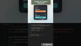 JS vs jQuery Hide Element #coding #html #css #frontend #webdevelopment #webdesign #js #jquery