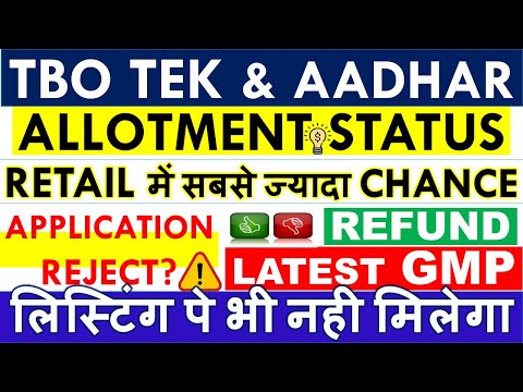 TBO TEK IPO ALLOTMENT STATUS • AADHAR HOUSING IPO ALLOTMENT • LATEST GMP TODAY & LISTING STRATEGY