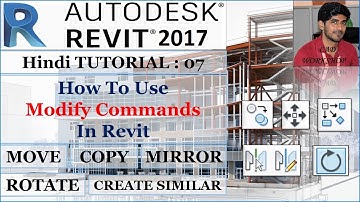 Revit Hindi Tutorial-07 || Modify Commands In Revit | MOVE | COPY | MIRROR | ROTATE | CREATE SIMILAR