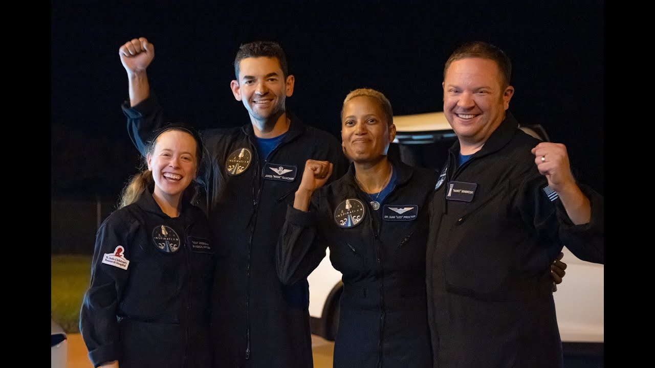 USA: First all civilian human spaceflight to orbit returns to Earth !