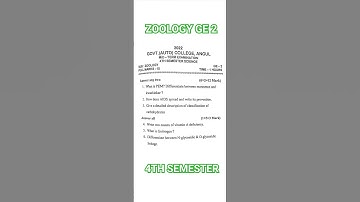 Zoology GE 2 Question paper  4th semester  Dhenkanal Autonomous college 2022 #viral#zoology@UGCCT
