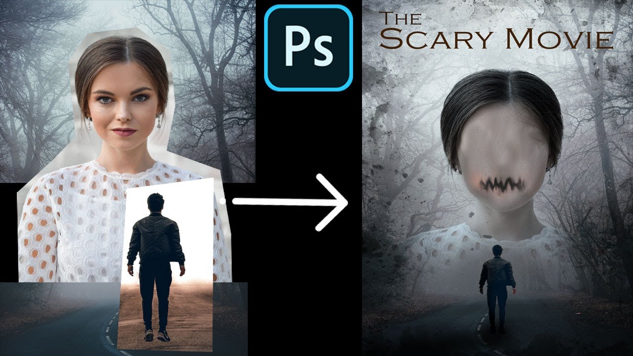 پروژه فتوشاپ: طراحی پوستر فیلم ترسناک