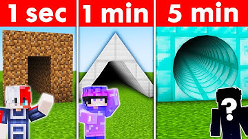 WE BUILT THE BEST SECURITY TUNNEL! 5 SECONDS VS 1 MIN VS 5 MIN (Minecraft)