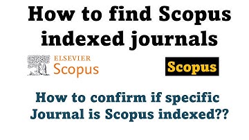 How to find Scopus indexed journals