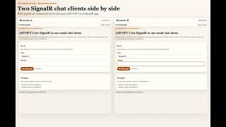 ASP.NET Core SignalR Demo (.NET 10): Two Embedded Chat Panels in Real Time