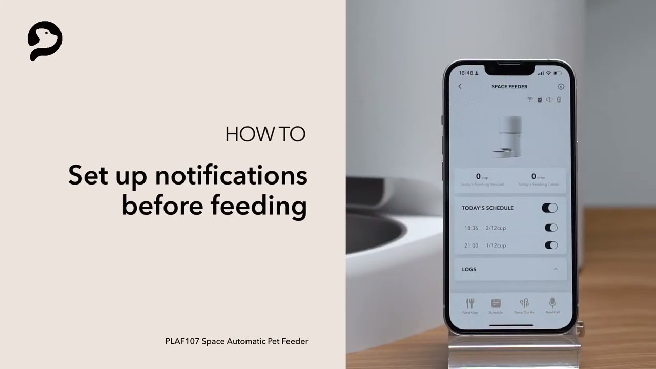 Set up notifications before feeding | PETLIBRO Space Automatic Pet Feeder