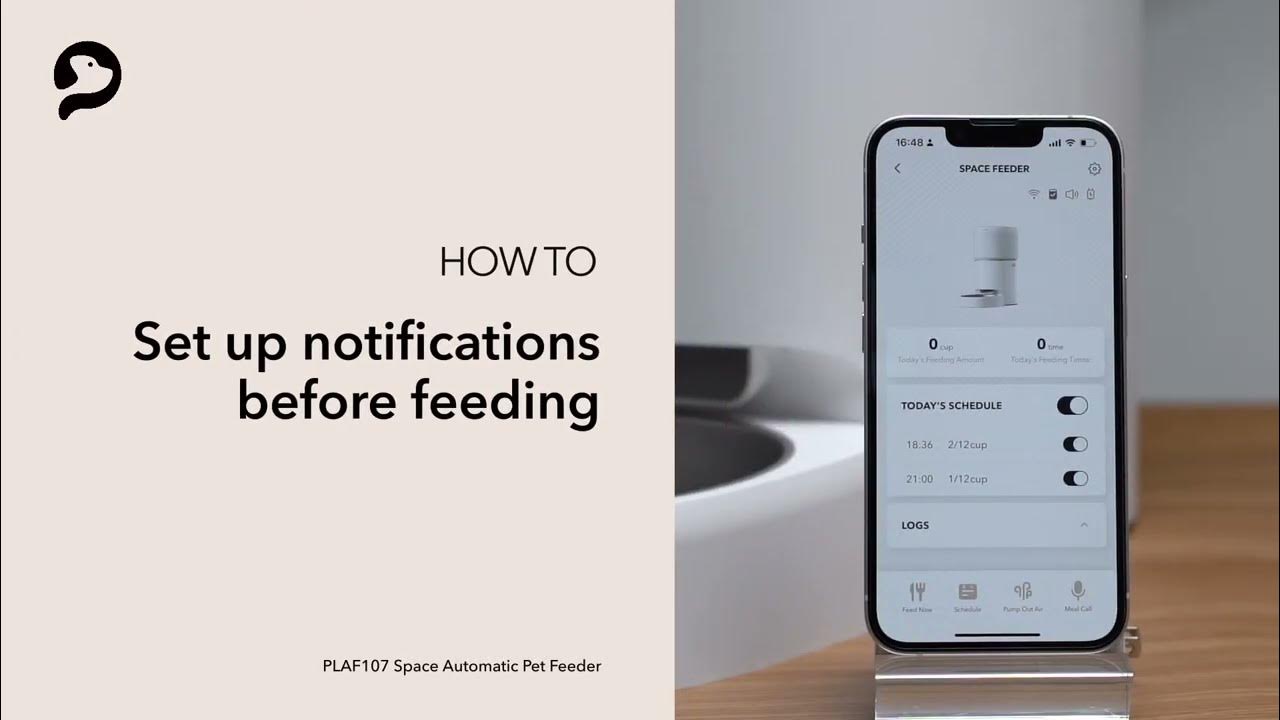 Set up notifications before feeding PETLIBRO Space Automatic Pet