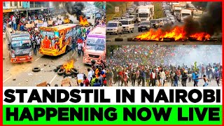 MAANDAMANO LIVE! Total Lockdown in Nairobi CBD, One Vehicle Torched in Githurai Now. police Chased