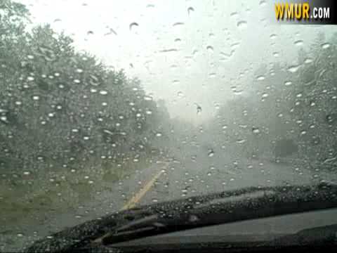 WMUR Reporter Drives Through Heavy Rain