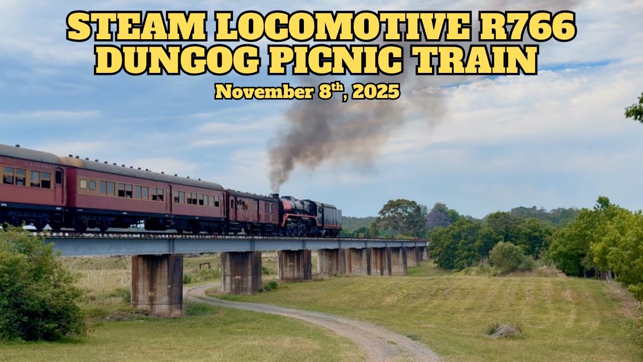 Steam Locomotive R766 Dungog Picnic Train - November 8th, 2025