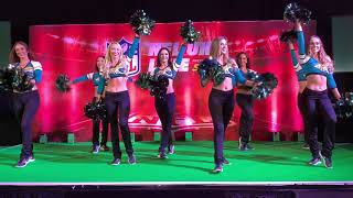 The Roar of the Jaguars Cheerleaders performing at the NFLUK Live Event 27/10/18