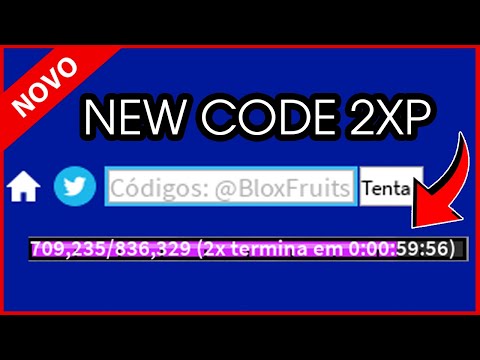 Novo Código de 1 Hora de 2x XP no Blox Fruits! ROBLOX 