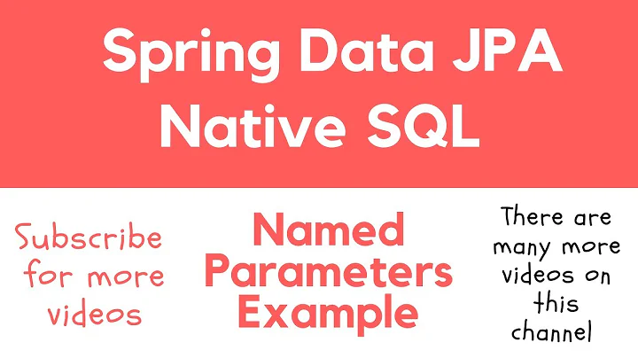 Spring Data JPA Native SQL Query with Named Parameters