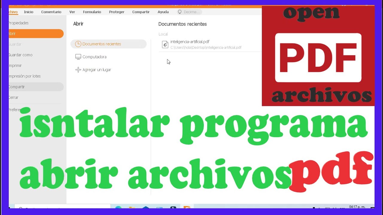como instalar programa abrir editar archivos pdf paso x paso (literal ...
