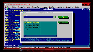 Membuat biodata menggunakan app Free Pascal#1