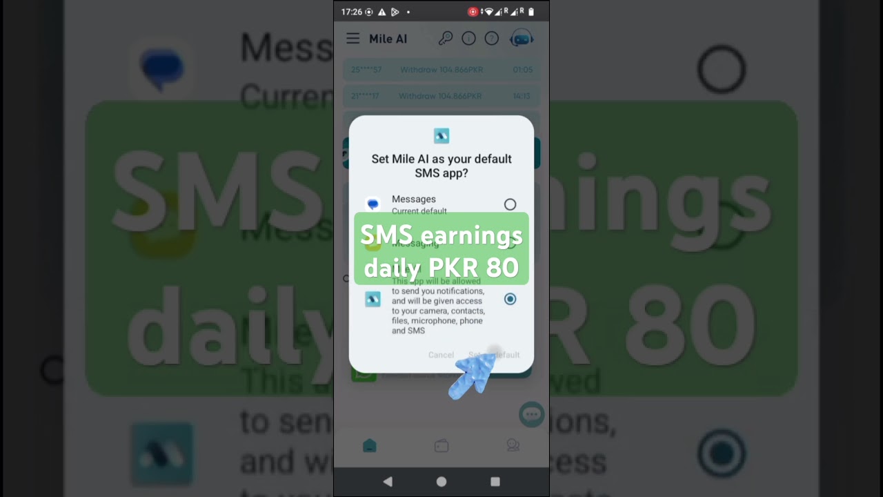 SMS daily earnings PKR80 