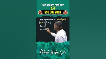 The Square Root of bar #ssccgl #sscmaths