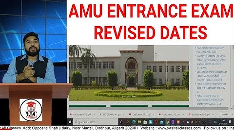 REVISED DATES | AMU Entrance Exam Revised DATES  | AMU Entrance Exam 2020-2021