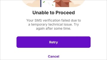 PhonePe - Unable To Proceed - Your SMS Verification Failed Due To a Temporary Technical Issue
