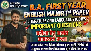 Important Questions B.A.First Year Major 1st English Literature.