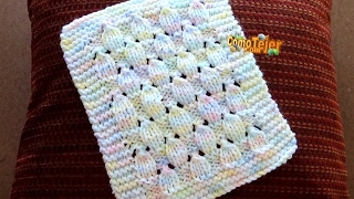 Cómo Tejer COLCHITA ARCO IRIS - How To Knit a Baby Blanket - 2 Agujas (416)