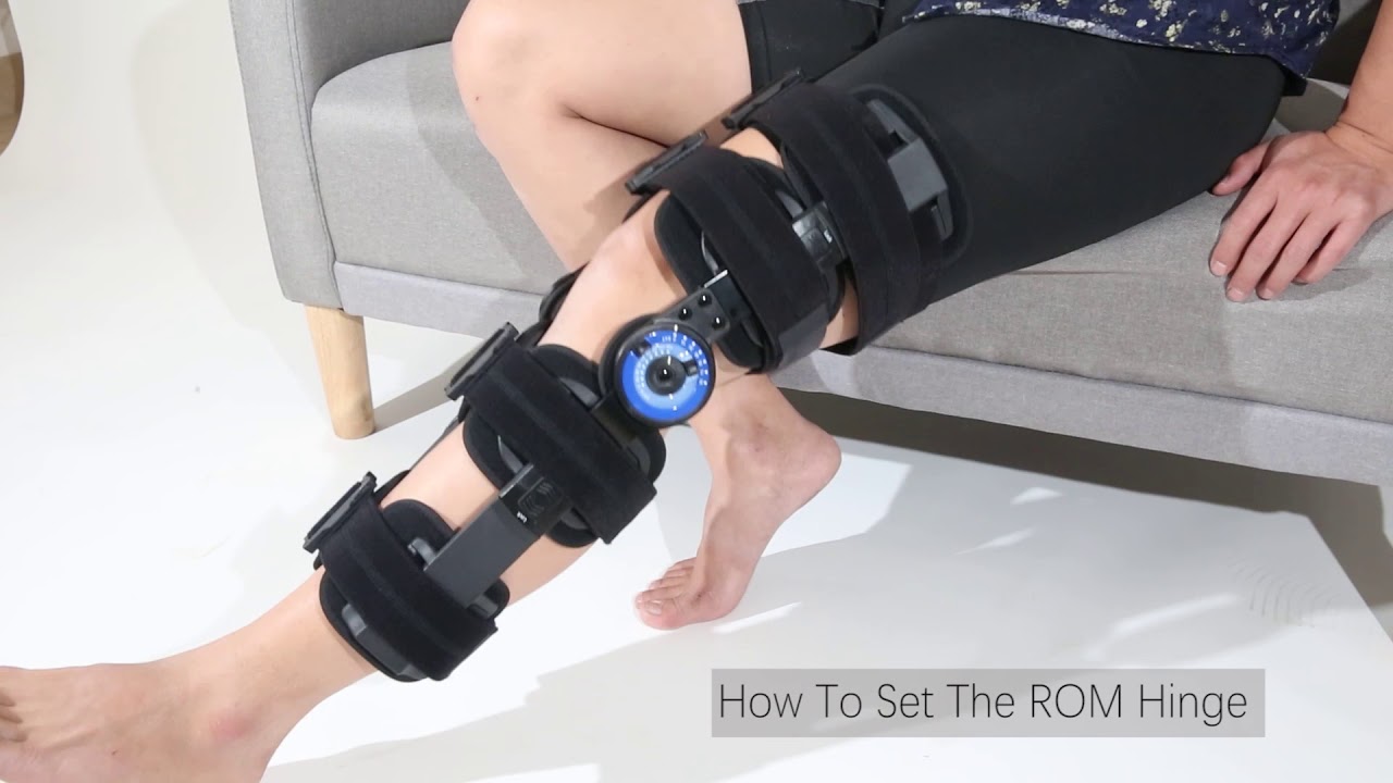 Hinged ROM Post Op Knee Brace for Recovery Stabilization After Surgery