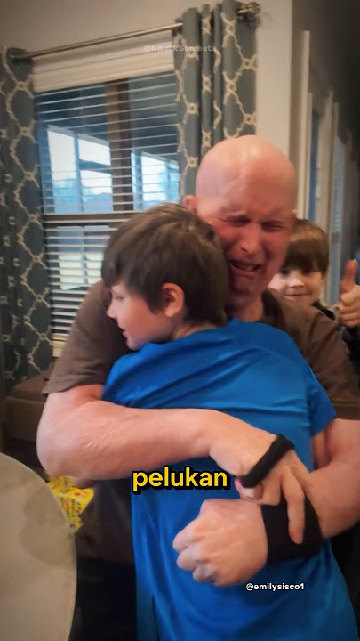 Grandfather and Grandson Hugging