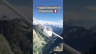 Charmonix Mont Blanc Rapid Descending In A Glider