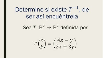 Transformación lineal inversa. Ejercicio 1