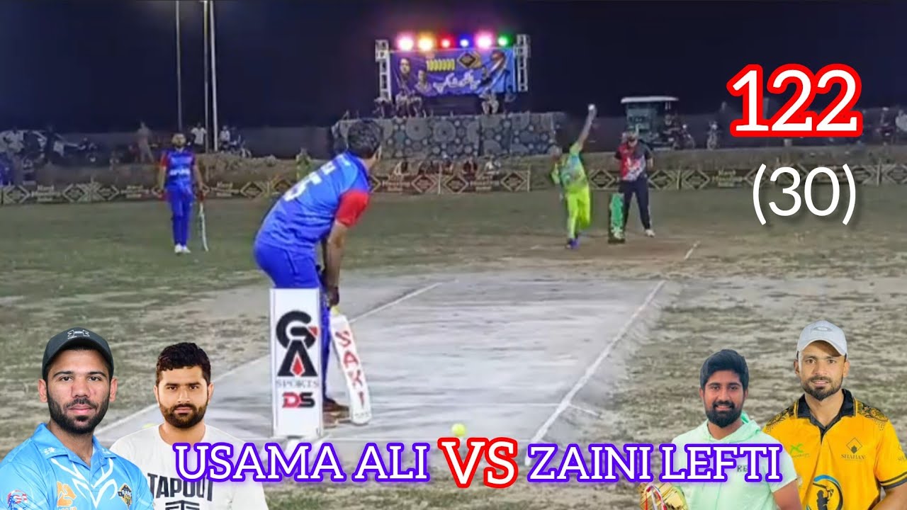 ZAINI LEFTI SARMARD HAMEED VS UMAR BAJWA USAMA ALI 122 RUN NEED 30 BALL ...