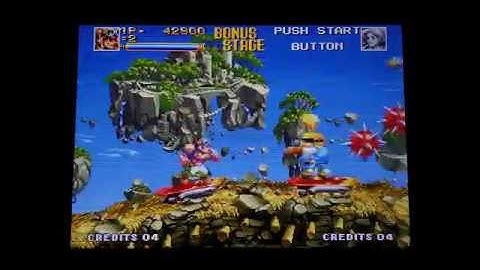 Top Hunter MVS Omega Neo Geo RGB Scart to HDMI through OSSC Scanlines on Sony 49X900F