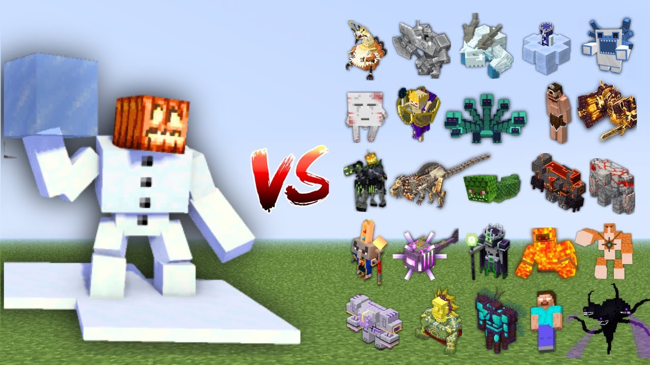 Mutant Snow Golem vs All Minecraft Bosses in Minecraft Mob Battle - YouTube