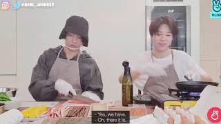 JIMIN and JUNGKOOK Cooking Skills [eng sub]