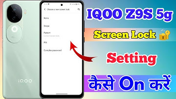 IQOO Z9S 5g Me Screen Lock Kaise Lagaye // How To Set Screen lock Setting In IQOO Z9S 5g