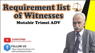 Requirement  List of Wittness