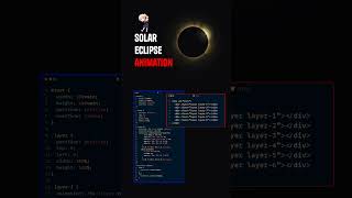 How To Create Solar Eclipse Animation Using Css and Html #html #css #trending #viral #shortsfeed