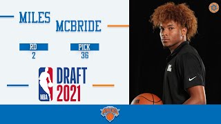 2021 NBA Draft: Miles McBride is Selected at Pick 36 by the Knicks!