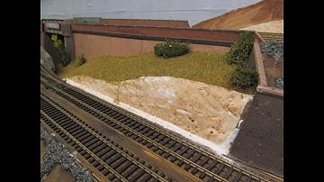Buckland Junction Loft Model Railway 66. More Scenery Working. Second Attempt Of Static Grass apply.
