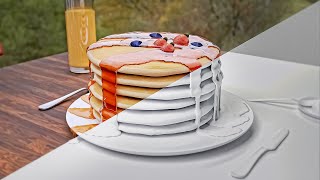 Blender Pancake Physics with Dripping Honey - Flip Fluids Simulation