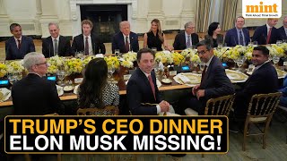 Trump Hosts Tech Titans At White House Dinner | Zuckerberg, Cook, Gates, Altman, Pichai Attend