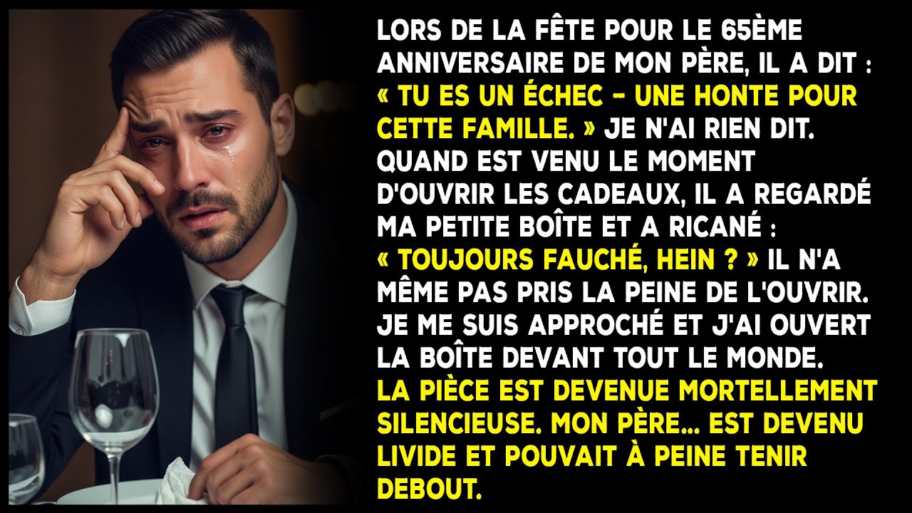 À l’anniversaire de mon père, il m’a traité de raté et a ignoré mon cadeau. Puis je l’ai ouvert...
