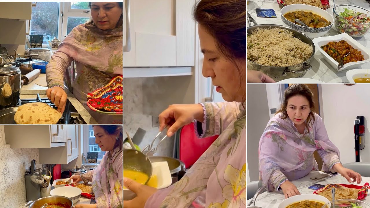 Beti aye Ajj gher or banaya favourite khana ||  roneq beetya || chicken karhai || began bahrta